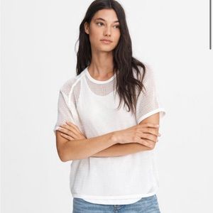 Rag & Bone DOUBLE LAYER MESH COTTON TEE